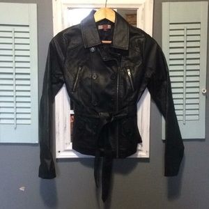 Black faux leather jacket